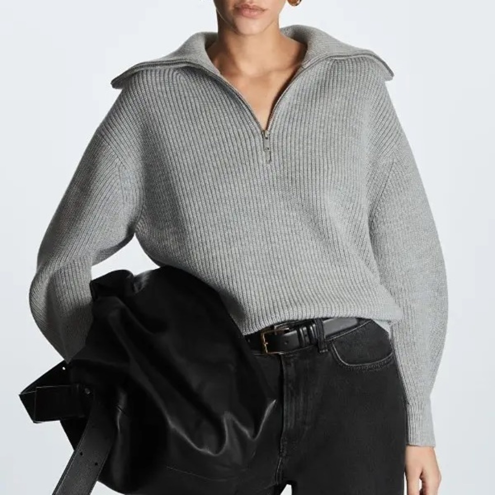 COS Half zip sweater